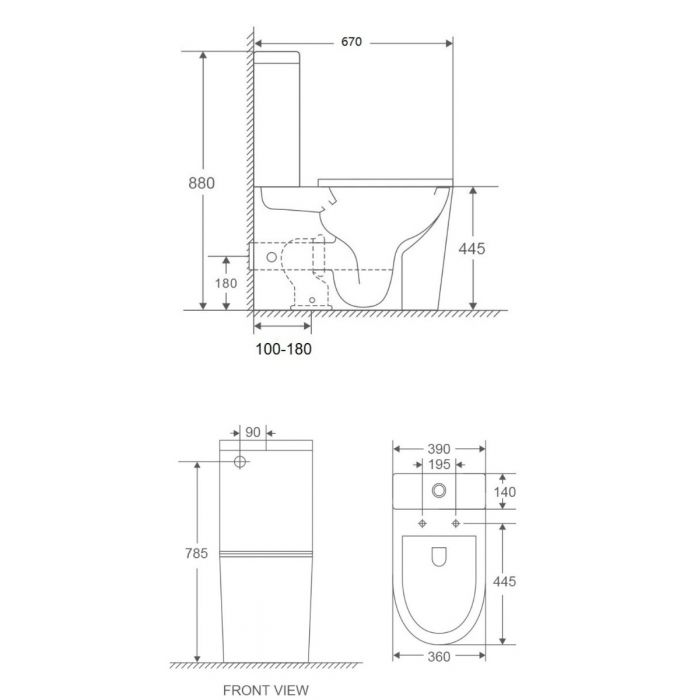 Hali Rimless Wall Faced Toilet