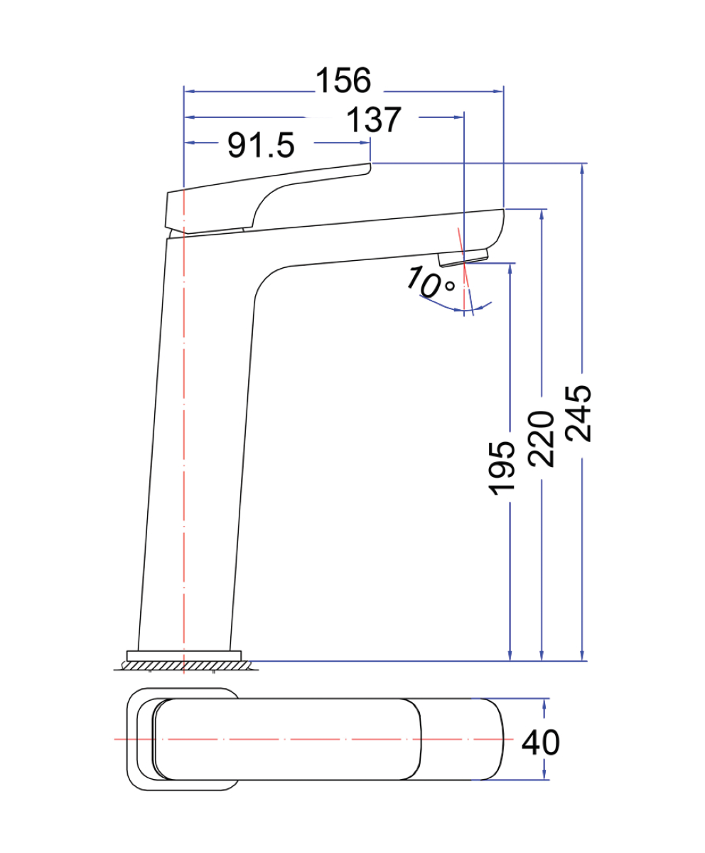 Eden High Rise Basin Mixer