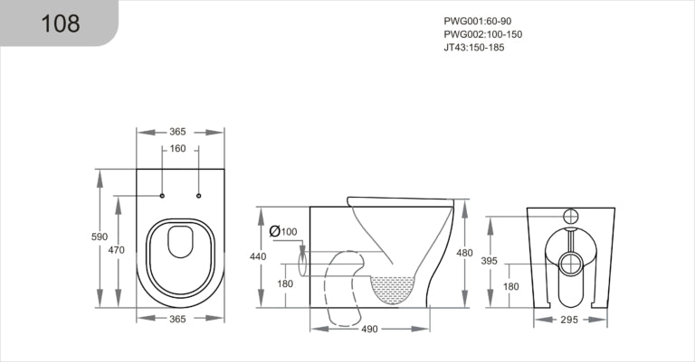 KDK108 Zeus Tornado Rimless Wall Faced Floor Pan