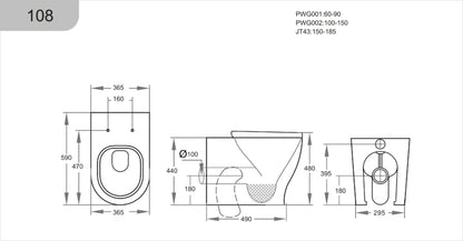 KDK108 Zeus Tornado Rimless Wall Faced Floor Pan