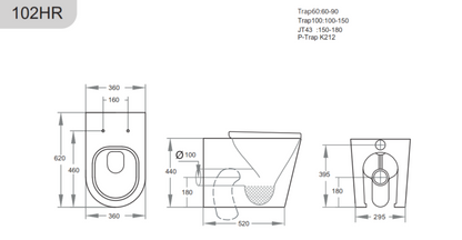 KDK102HR Avis Rimless Extra Height Wall Faced Floor Pan