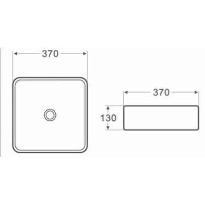 360*360*130mm Above Counter Basin Matte White Carrara Waste: 32mm Non Overflow Suit for pre cut stone top