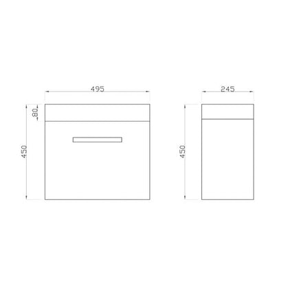 500L*520H*250DMM Matte White MDF Bathroom Vanity Single Door Wall Hung