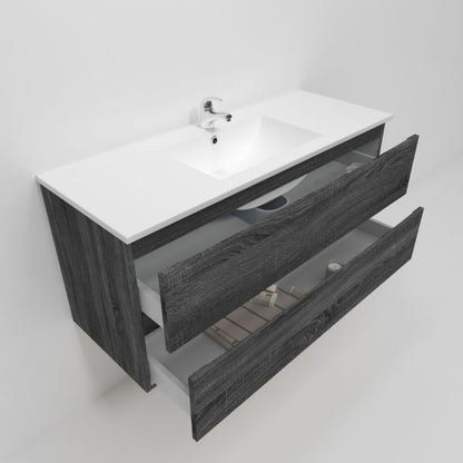 1200L*520H*460DMM Dark grey MDF Bathroom Vanity 2 Drawers Wall Hung