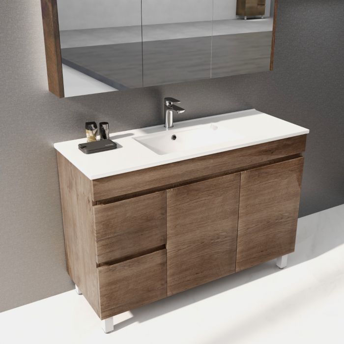 1200L*850H*460DMM Dark Oak MDF Bathroom Vanity Free Standing