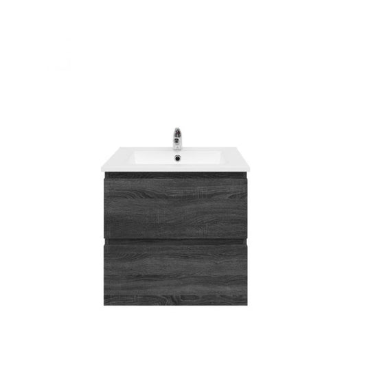 Wall Hung Bathroom Vanity White Oak Wood Grain