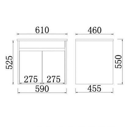 600*460*525mm Polywood Concrete Grey Wall Hung Bathroom Vanity (Cabinet Only)