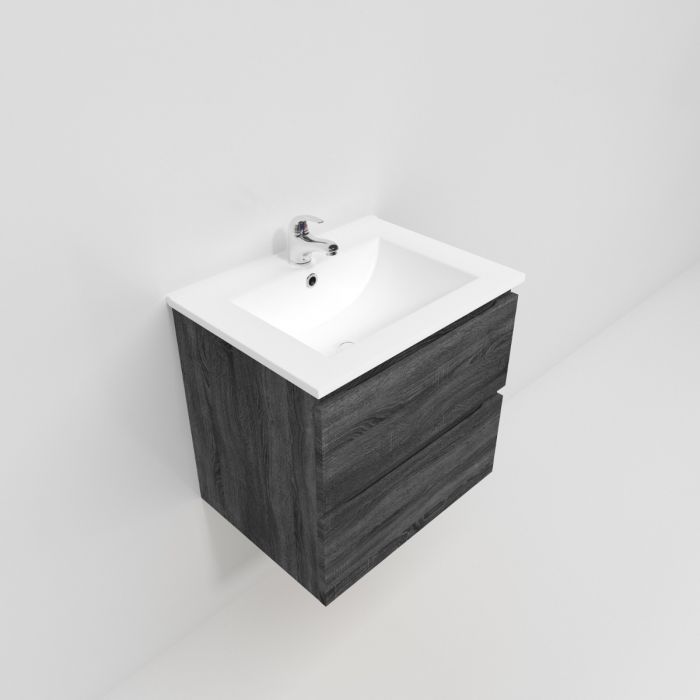 Wall Hung Bathroom Vanity White Oak Wood Grain
