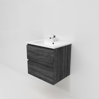 Wall Hung Bathroom Vanity White Oak Wood Grain