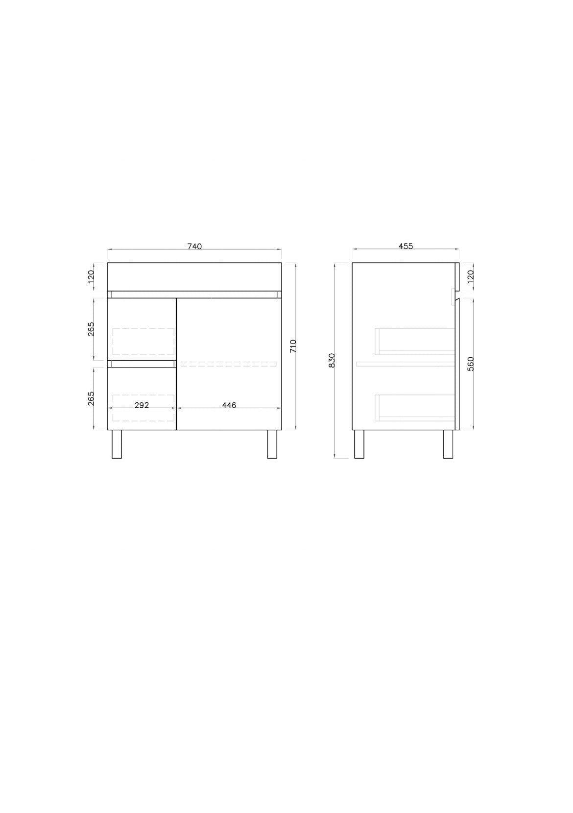 900L*850H*460DMM Gloss White PVC Bathroom Vanity Free Standing