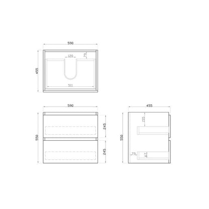 Wall Hung Bathroom Vanity White Oak Wood Grain