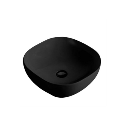 375*375*120mm Above Counter Basin Matte black Waste: 32mm Non Overflow