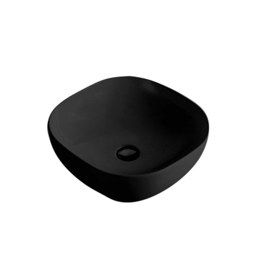 375*375*120mm Above Counter Basin Matte black Waste: 32mm Non Overflow