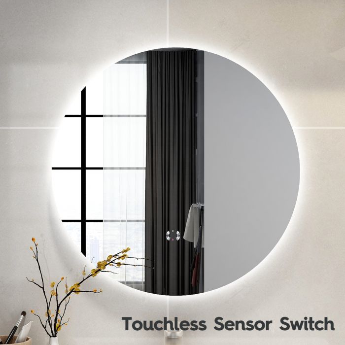 600mm Round 3 Color Backlit LED Mirror(Touchless Sensor Switch)