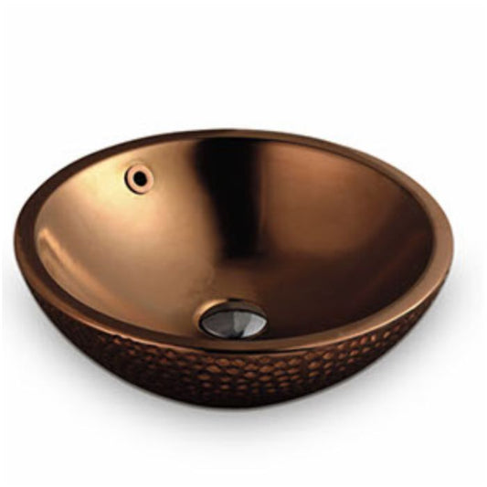 430*430*145mm Above Counter Basin Rose Gold Waste: 32mm Overflow