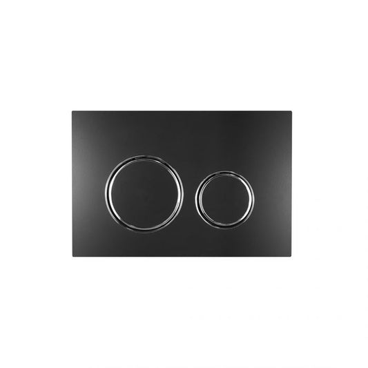 Inwall Cistern Push Button Matte Black with Chrome Trim