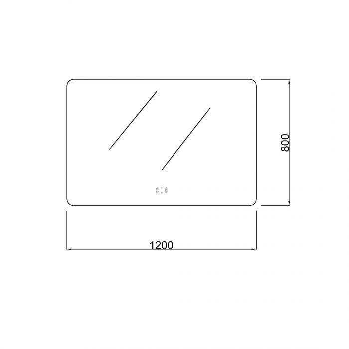 1200×800mm Curved Rim Rectangle 3 Color Backlit LED Mirror(Touchless Sensor Switch)