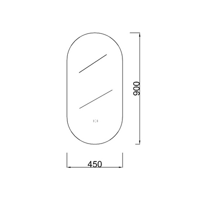 450×900mm Oval 3 Color Backlit LED Mirror (Touchless Sensor Switch)