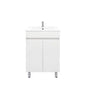 600L*850H*460DMM Gloss White PVC Bathroom Vanity 2 Doors Free Standing