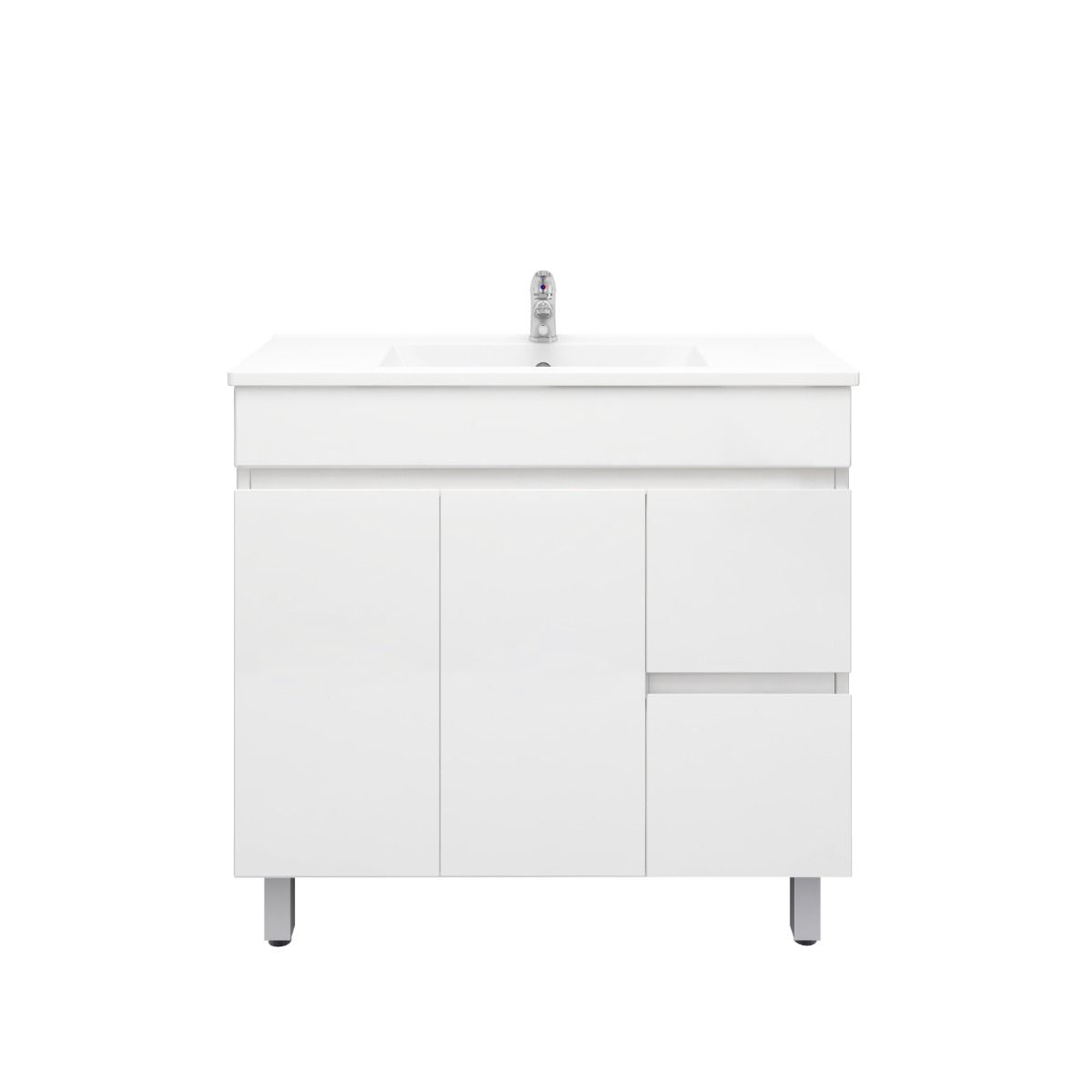 900L*850H*360(460)DMM Gloss White MDF Bathroom Vanity  Right/Left Drawers Free Standing