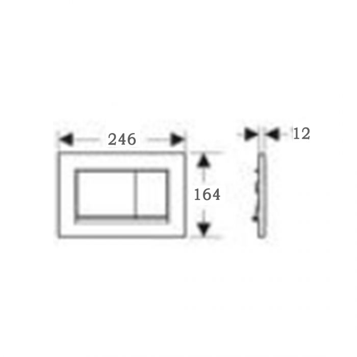 ABS Square Push Plate Chrome