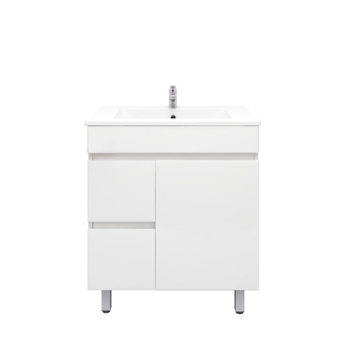 750L*850H*360(460)DMM Gloss White MDF Bathroom Vanity  Right/Left Drawers Free Standing