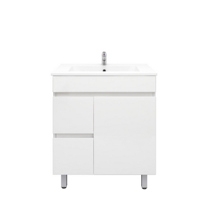 750L*850H*360(460)DMM Gloss White MDF Bathroom Vanity  Right/Left Drawers Free Standing