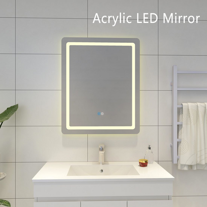 650x800 Rectangle Warm Light Frontlit LED Mirror (Touch Sensor Switch)