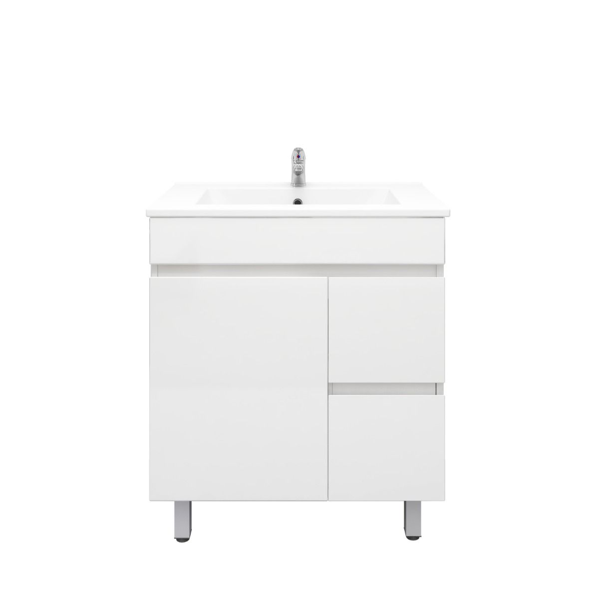 750L*850H*360(460)DMM Gloss White MDF Bathroom Vanity  Right/Left Drawers Free Standing