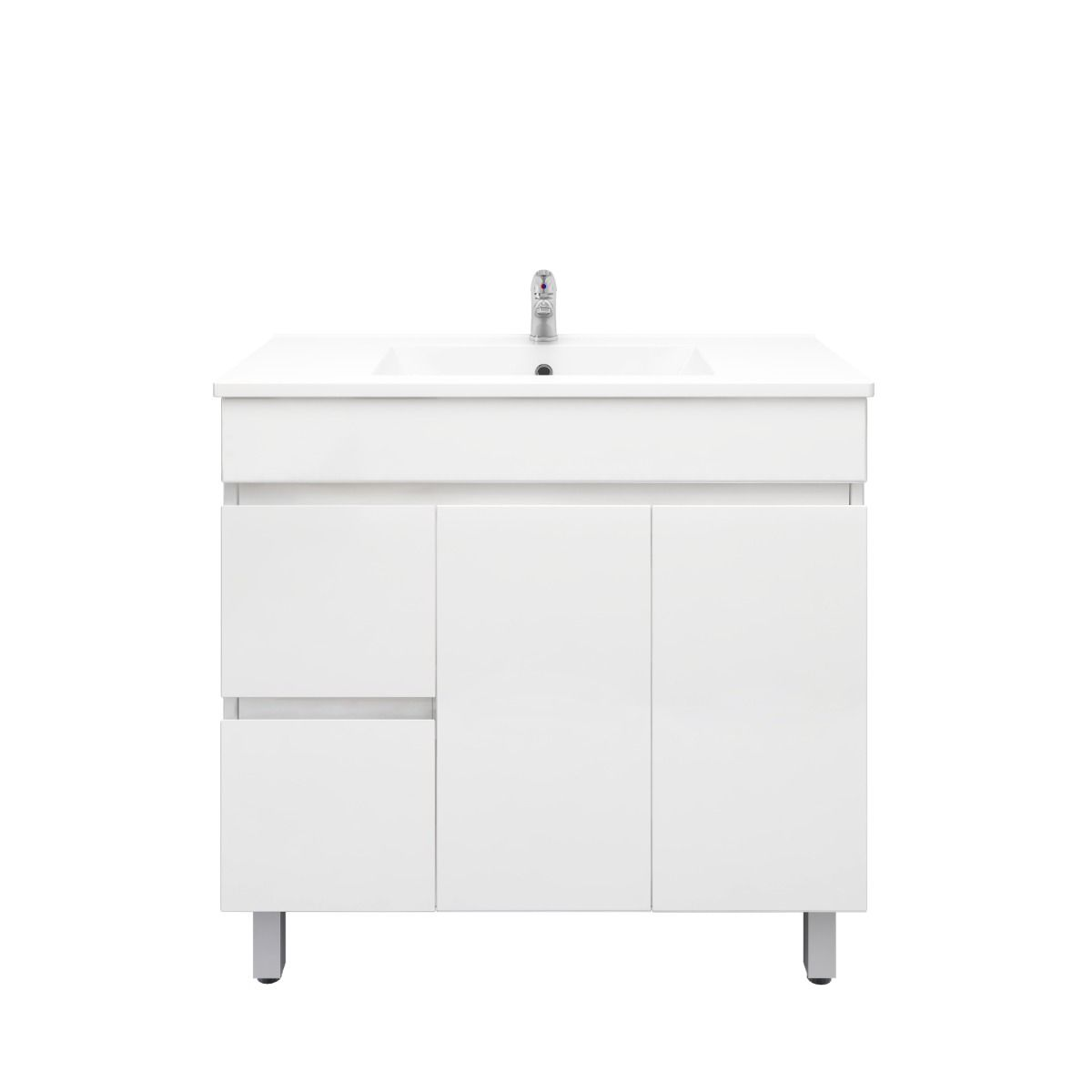 900L*850H*360(460)DMM Gloss White MDF Bathroom Vanity  Right/Left Drawers Free Standing