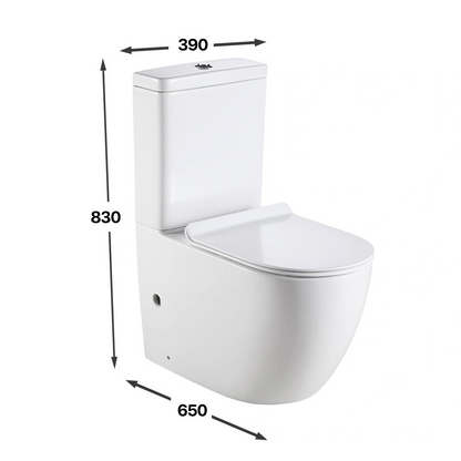 Two-Piece Rimless Flushing Toilet Suite  Wall Faced Floor Mounted Toilet