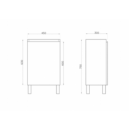 500L*830H*325DMM Gloss White MDF Bathroom Vanity